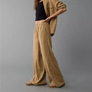American Eagle Linen-Blend Pull-On Pant XS